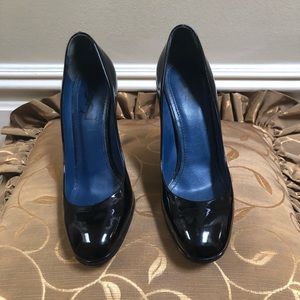 Black Parent leather YSL Heels